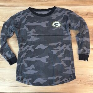 Green Bay Packers Camo Long Sleeve Spirit Jersey Women's Small NFL Football